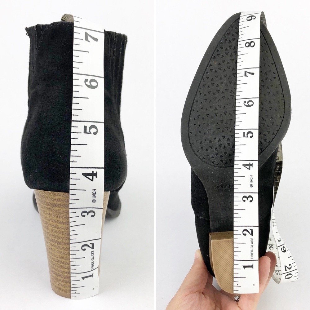 Qupid Black Ankle Pointed Toe Boot, 6 - Picture 8 of 8